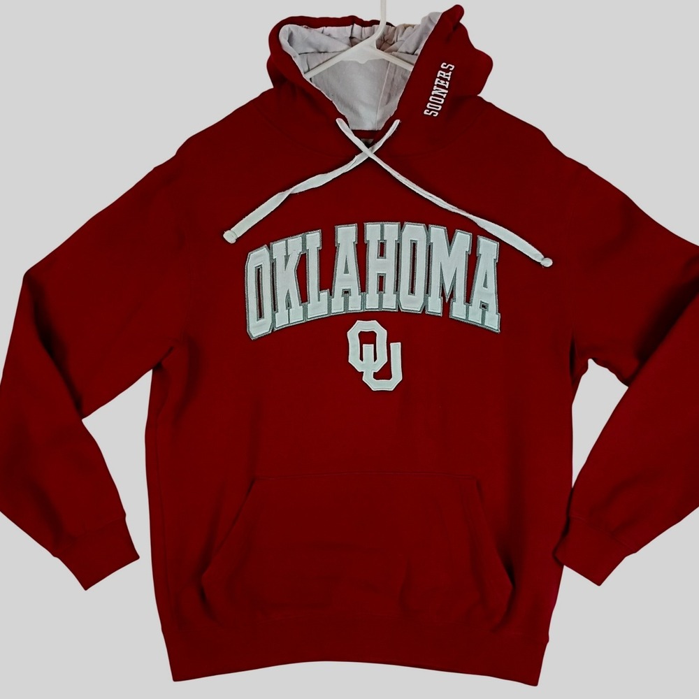 Vintage Stadium Athletics Oklahoma Sooners Hoodie Women M Maroon NCAA Sweatshirt